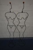 A PAIR WIRE MANNEQUINS, height 180cm