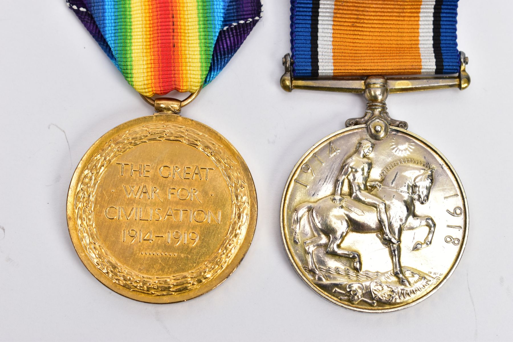 A BRITISH WAR & VICTORY MEDAL pair of medals, named to 242563 Sjt A Mellor. West Riding Reg't, - Image 3 of 5