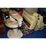 NEEDLEWORK/KNITTING INTEREST, a box and loose knitting machines and parts, including Singer Memo-