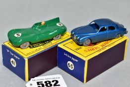 TWO BOXED MATCHBOX 1-75 SERIES JAGUAR CARS, D Type, No.41, second type larger version, grey