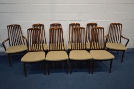 SCHOU ANDERSEN MOBELFABRIK, possibly for Kai Kristiansen, a set of ten Danish teak dining chairs,