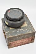 A BOXED AIR MINISTRY LIQUID FILLED AIRCRAFT COMPASS, 1943 type P8 AM believed to have been used in