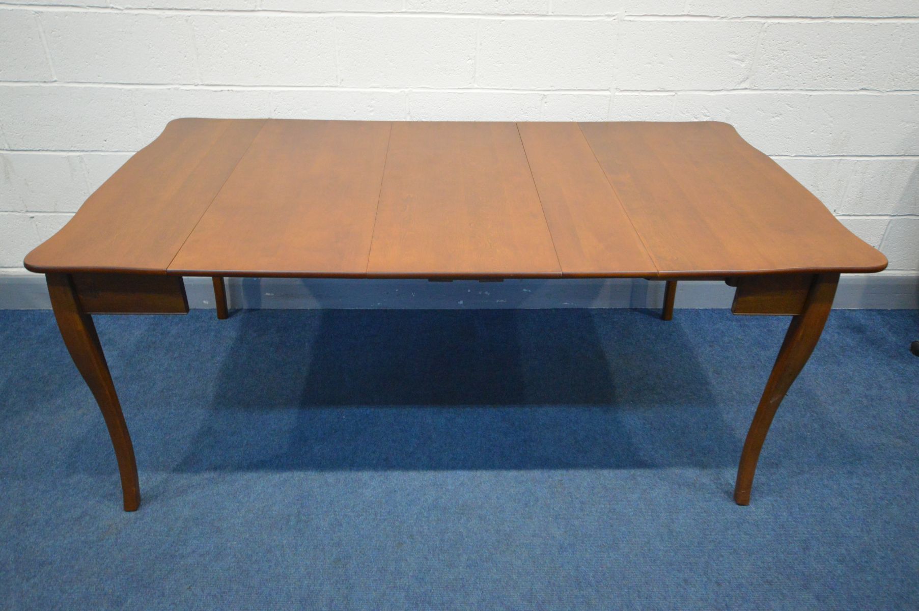 A STAKMORE HARDWOOD CONSOLE/EXTENDING DINING TABLE, with two additional leaves, extended dining - Image 2 of 3