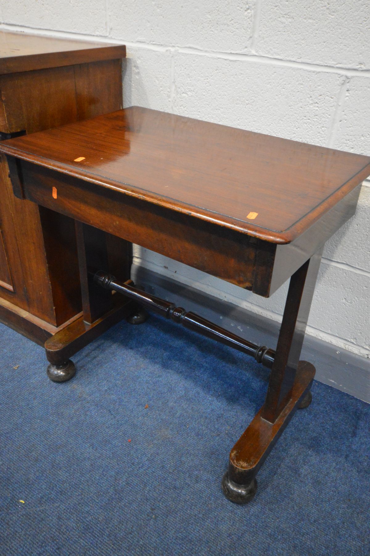 A VICTORIAN WALNUT CHIFFONIER width 106cm x depth 42cm x height 84cm, along with a mahogany work - Image 4 of 4