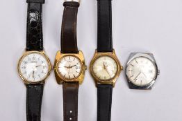 THREE GENTLEMAN'S WATCHES AND A WATCH HEAD, to include Sekonda, Avia, Timex and a Corvette watch