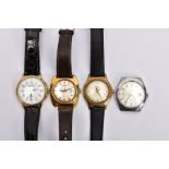 THREE GENTLEMAN'S WATCHES AND A WATCH HEAD, to include Sekonda, Avia, Timex and a Corvette watch