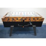 A COIN OPERATED FOOSBALL SOCCER TABLE, length 153cm x depth including handles 108cm x height 96cm (