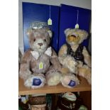 TWO BOXED MERRYTHOUGHT INTERNATIONAL COLLECTORS CLUB LIMITED EDITION JOINTED TERRY BEARS, one with