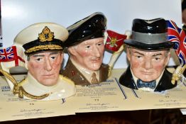 THREE ROYAL DOULTON LIMITED EDITION CHARACTER JUGS, FROM THE HEROIC LEADERS SERIES, Sir Winston