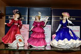 THREE BOXED ROYAL DOULTON FIGURES OF THE YEAR, comprising 'Mary' 1992 HN3375, 'Patricia' 1993 HN3365