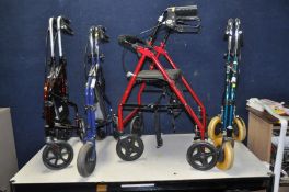 FIVE DISABILITY WALKERS including two by Days, Drive, Kozee Komfort and Mobility Group