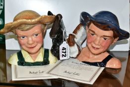 TWO ROYAL DOULTON CLASSICS CHARACTER JUGS, for The Intentional Collectors Club Huckleberry Finn