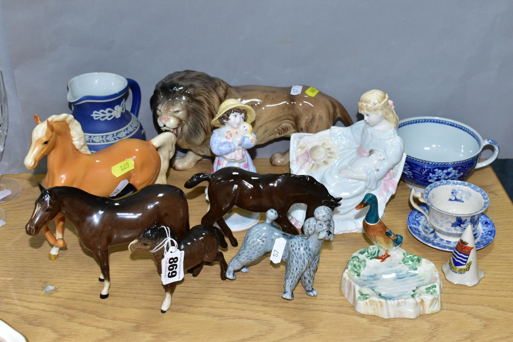 FOURTEEN ITEMS OF BESWICK AND OTHER CERAMICS comprising Beswick Palomino (prancing Arab type) H1261,