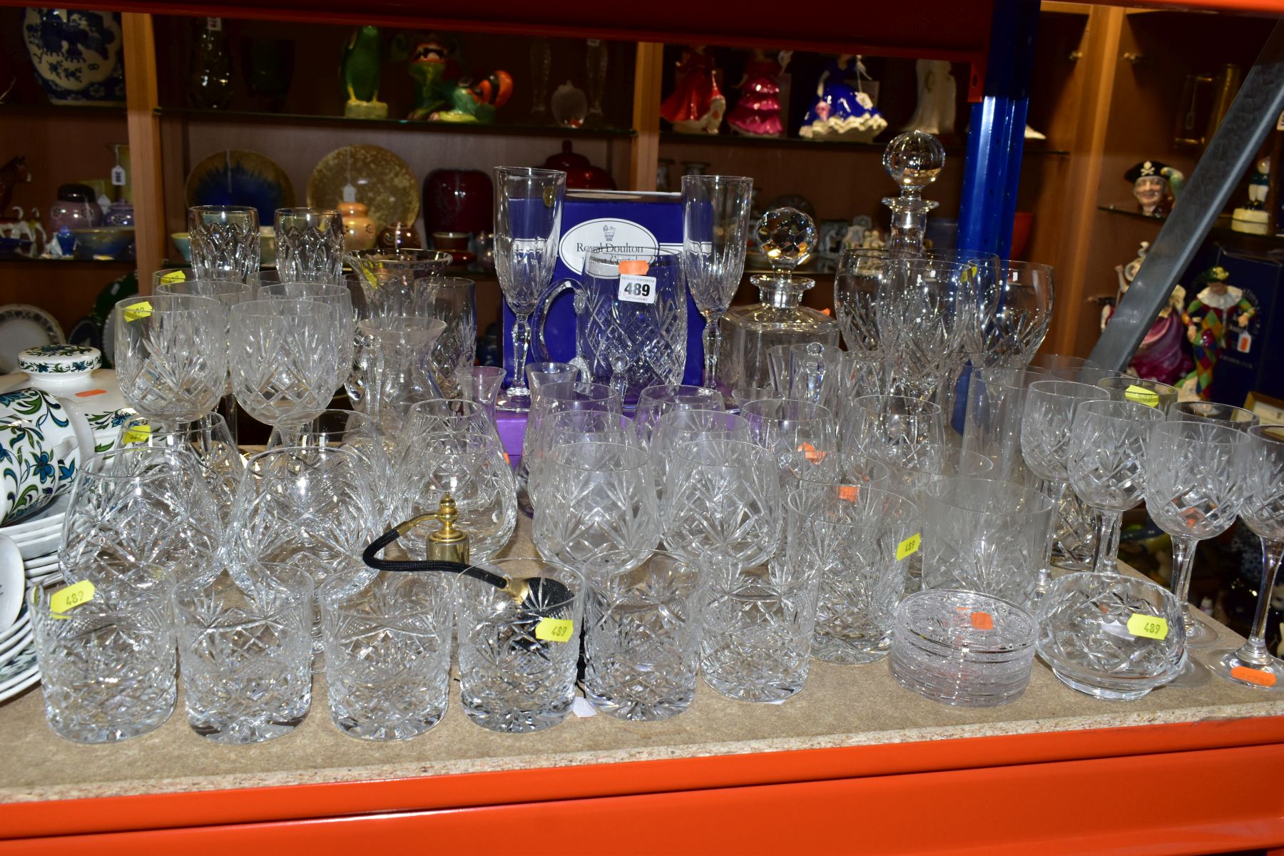 A QUANTITY OF CUT CRYSTAL GLASSWARES, to include more than forty five pieces, Royal Doulton '