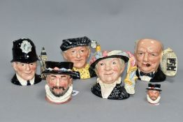 SIX ROYAL DOULTON CHARACTER JUGS FROM LONDON COLLECTION, Beefeater D6233 (small), and D6806 (