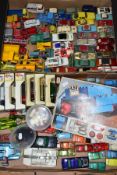 A QUANTITY OF UNBOXED AND ASSORTED PLAYWORN DIECAST VEHICLES, to include a collection of Corgi and