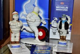 TWO BOXED MILLENNIUM COLLECTABLES AND AN UNBOXED MICHELIN FIGURE, comprising Wade Mini 'Cowboy