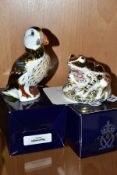 TWO BOXED ROYAL CROWN DERBY PAPERWEIGHTS, comprising Old Imari Frog limited edition 2154/4500,