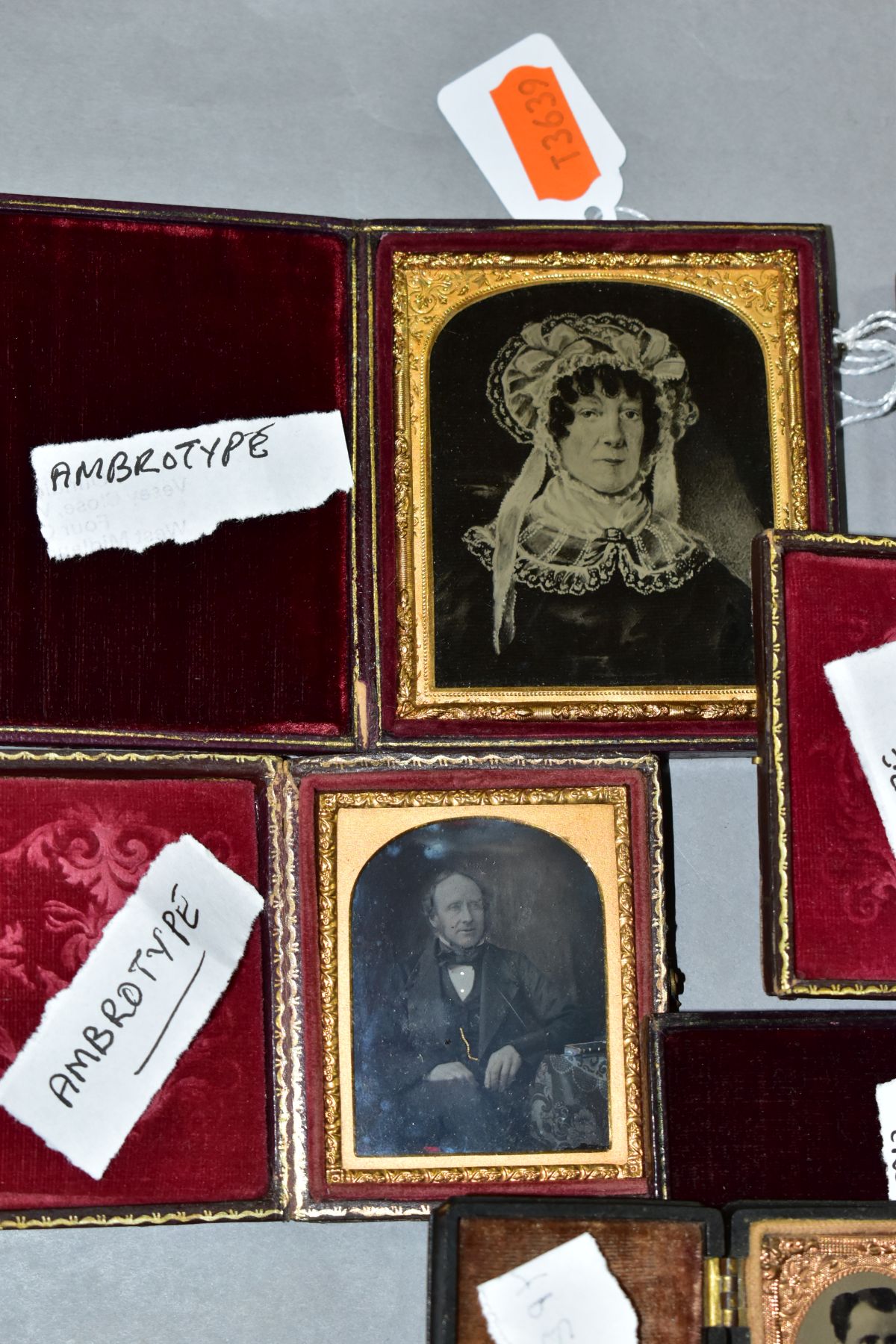 A COLLECTION OF VICTORIAN AMBROTYPES, all in hinged cases with velvet lining and gilt frames, one - Image 5 of 6