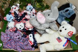 A QUANTITY OF TY BEANIE BUDDIES AND BEANIE BABIES ON AN AMERICAN THEME, all with tags, majority with