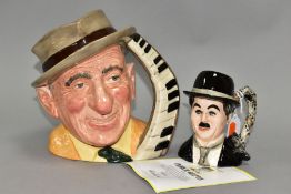 TWO ROYAL DOULTON CHARACTER JUGS, comprising limited edition Charlie Chaplin D7145 No. 045/3500,