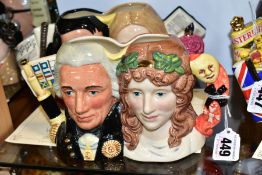 TWO ROYAL DOULTON LIMITED EDITION DOUBLE CHARACTER JUGS, comprising Lord Nelson and Lady Hamilton