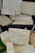 INDENTURES, approximately 90 Documents in a metal Deed box, dating from 1724 - 1799 to include