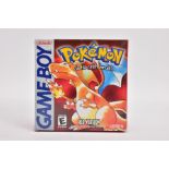 A SEALED BOXED NORTH AMERICAN COPY OF POKEMON RED FOR THE GAMEBOY, the ESRB age rating logo, is of