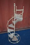 A METAL SPIRALLING STAIRCASE DISPLAY UNIT, diameter 51cm x height 134cm (the item in this lot is the