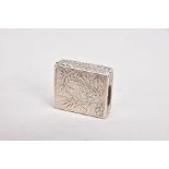 AN EARLY 20TH CENTURY 'TIFFANY & CO' STAMP HOLDER, embossed foliate design to the outside,