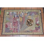 A CRAYE FLEMISH TAPESTRY AND A BASKET OF CURTAIN FITTINGS, tapestry is inspired by the work of the