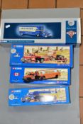 FOUR BOXED CORGI CLASSICS DIAMOND T TRACK MODELS, Freight Series Premier Model 620 artic with