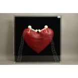 DOUG HYDE (BRITISH 1972) 'HIGH ON LOVE' limited edition sculpture of figures on a love heart 118/