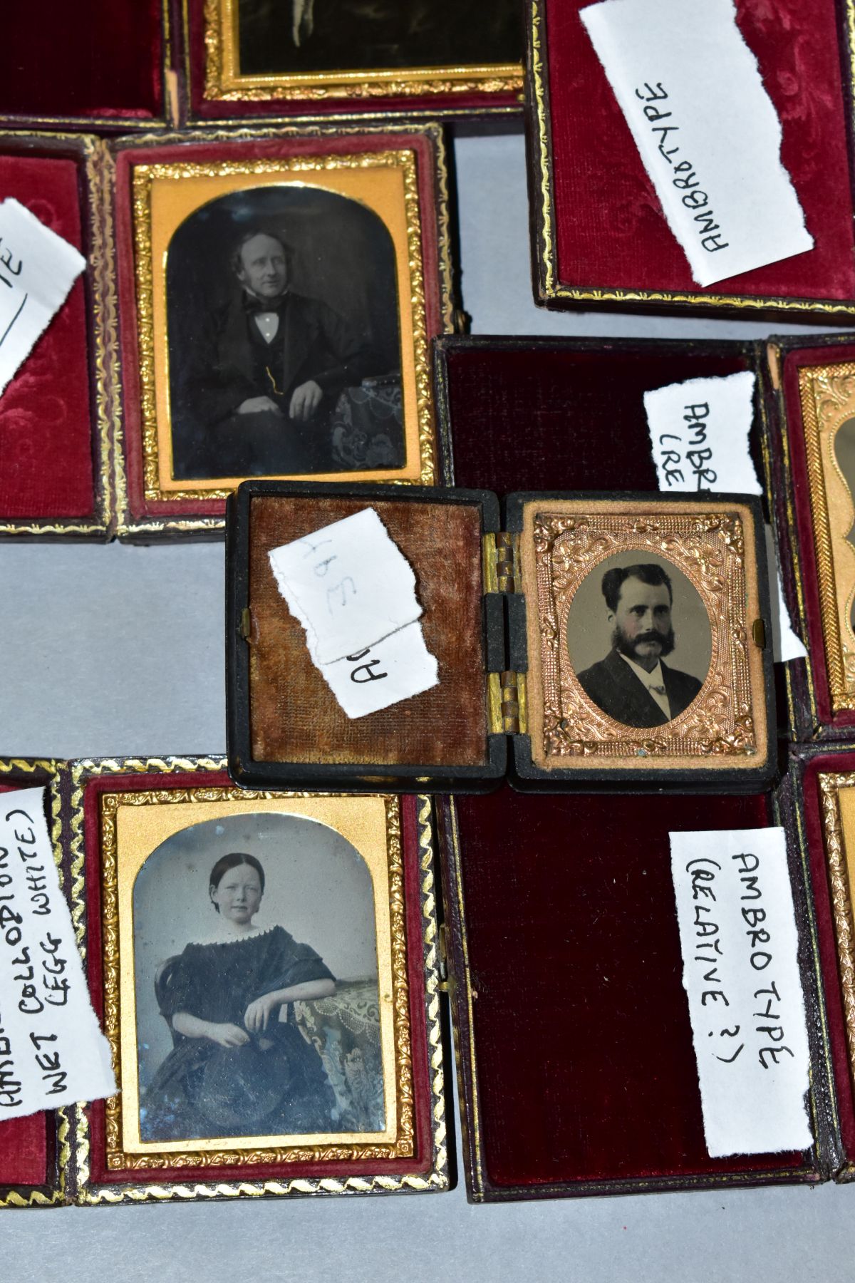 A COLLECTION OF VICTORIAN AMBROTYPES, all in hinged cases with velvet lining and gilt frames, one - Image 4 of 6