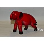 A ROYAL DOULTON FLAMBE ELEPHANT IN SALUTE, HN891A, printed marks, height 14cm (Condition:- one trunk