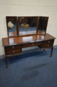 A STAG MINSTREL DRESSING TABLE, width 153cm x depth 50cm x height 127cm