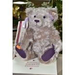 A STEIFF LIMITED EDITION BRITISH COLLECTORS TEDDY BEAR 1999, working growler, lilac mohair plush,