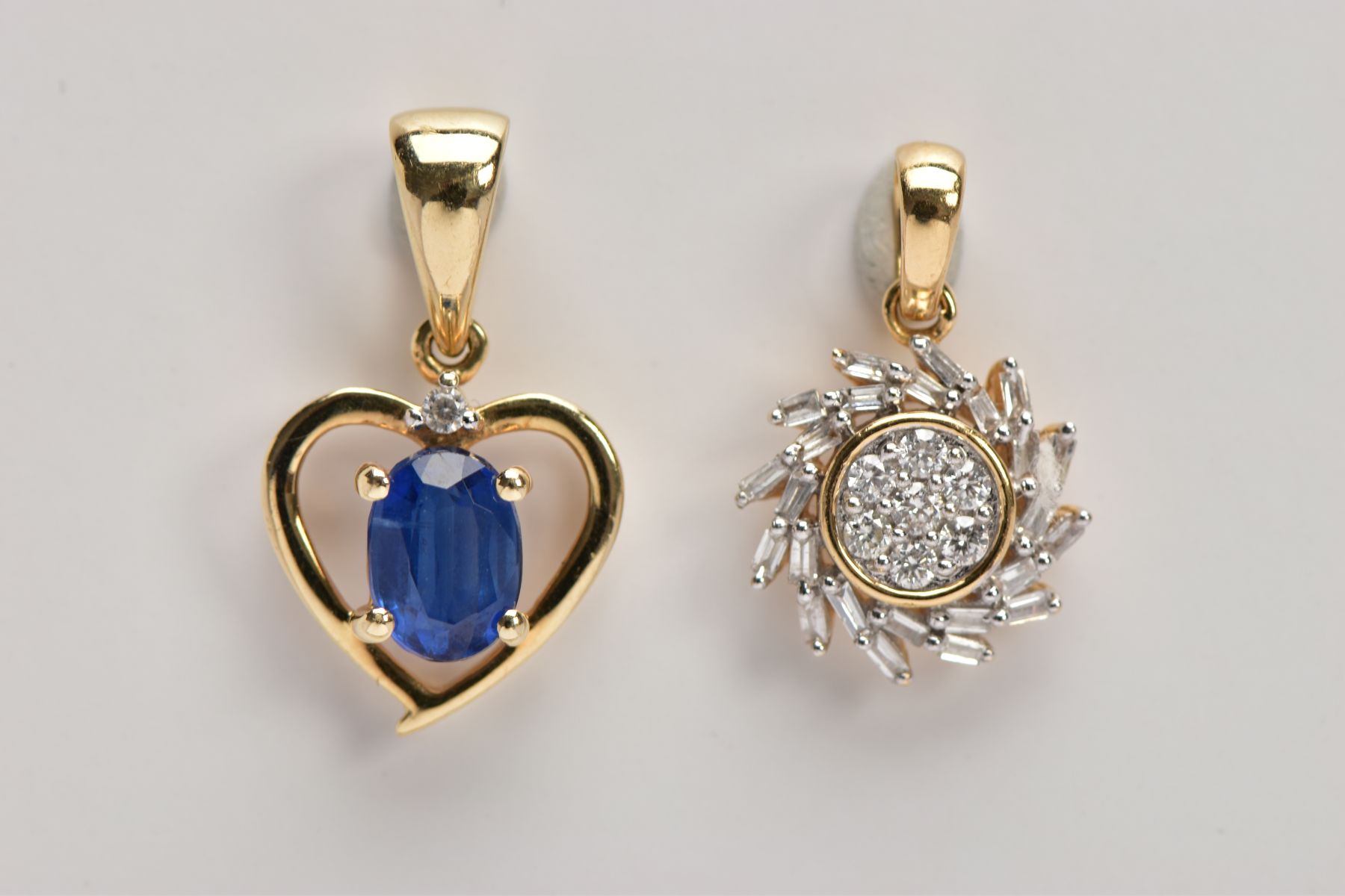 AN 18CT YELLOW GOLD, DIAMOND PENDANT AND A 9CT YELLOW GOLD GEM SET PENDANT, the first of a - Image 2 of 3