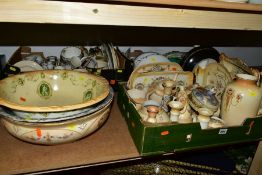 THREE BOXES AND LOOSE OF EARLY 20TH CENTURY CERAMIC ITEMS to include a box of blush ivory