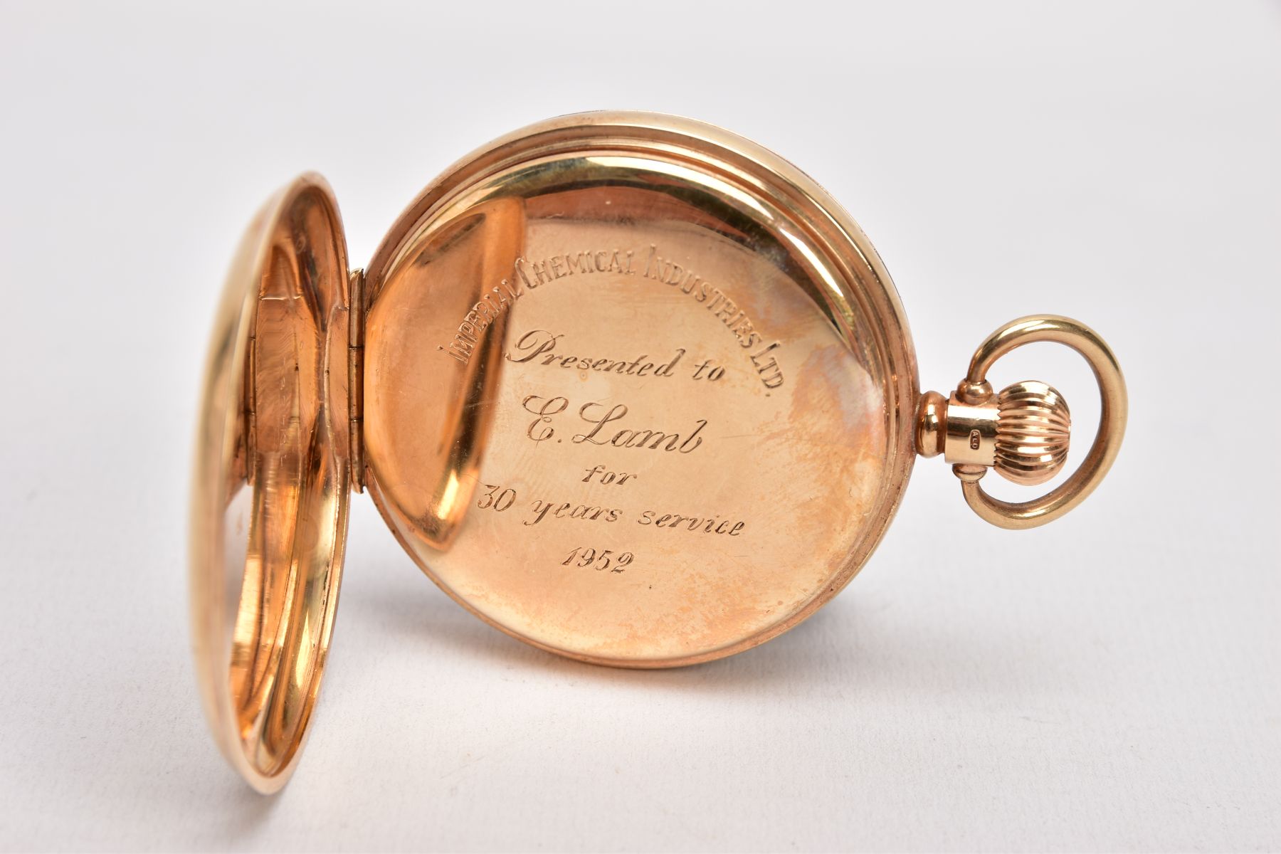 A 9CT GOLD 'BUREN' OPEN FACE POCKET WATCH, round gold dial signed 'Buren, Grand Prix', Roman - Image 4 of 7