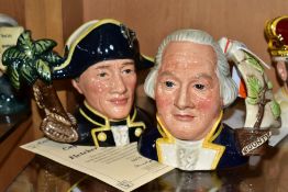 A PAIR OF ROYAL DOULTON LIMITED EDITION CHARACTER JUGS, Captain Bligh D7074 and Fletcher Christian