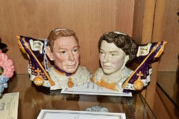 A PAIR OF ROYAL DOULTON CLASSICS LIMITED EDITION, ROYAL COMMEMORATIVE CHARACTER JUGS, George VI