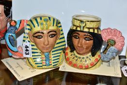 TWO ROYAL DOULTON LIMITED EDITION CHARACTER JUGS, Tutankhamen D7127 No.0011/1500 and Ankhesenamun