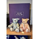 TWO BOXED STEIFF LIMITED EDITION TEDDY BEARS, 'HELLO 2000 GOOD-BYE 2019', each bear jointed,