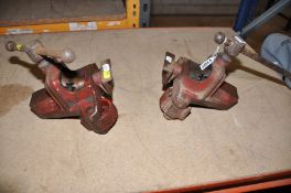 A PAIR OF RECORD No 153 FLOORING CLAMPS (shows signs of surface rust but greased and working)