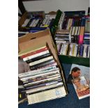 ROYALTY, five boxes of books, DVDs and Magazines specifically relating to the Royal Family including