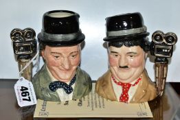 A PAIR OF ROYAL DOULTON LIMITED EDITION CHARACTER JUGS, from Laurel and Hardy, Stan Laurel D7008 and