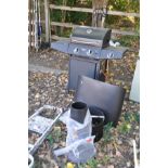 A MONTANA TWO BURNER GAS BARBEQUE includes gas bottle, along with an extraction hood