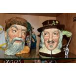 FOUR ROYAL DOULTON LARGE CHARACTER JUGS, comprising 'Izaak Walton' D6404, 'Robinson Crusoe'