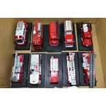 A COLLECTION OF DEL PRADO FIRE ENGINE MODELS, assorted scales, majority still attached to bases,